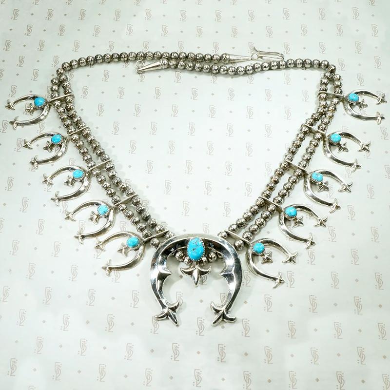 Vibrant Blue Turquoise Naja Necklace