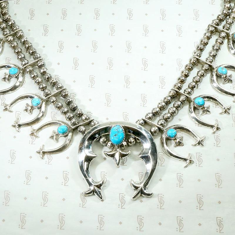 Vibrant Blue Turquoise Naja Necklace
