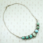 Silver Necklace with Blue & Green Turquoise