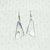 Rhomboid Silver Slab Earrings with Glowing Finish