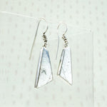 Rhomboid Silver Slab Earrings with Glowing Finish