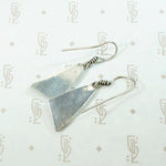 Rhomboid Silver Slab Earrings with Glowing Finish
