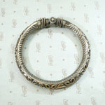 Bangle Bracelet Filigreed & Engraved with Flowers