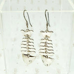 Adorable Taxco Fish Skeleton Silver EarringsAdorable Taxco Fish Skeleton Silver Earrings