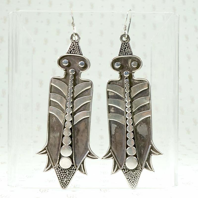 Sterling Silver Shadow Box Corn Maiden Earrings