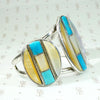 Radiant Mother of Pearl & Turquoise Inlay Cuff