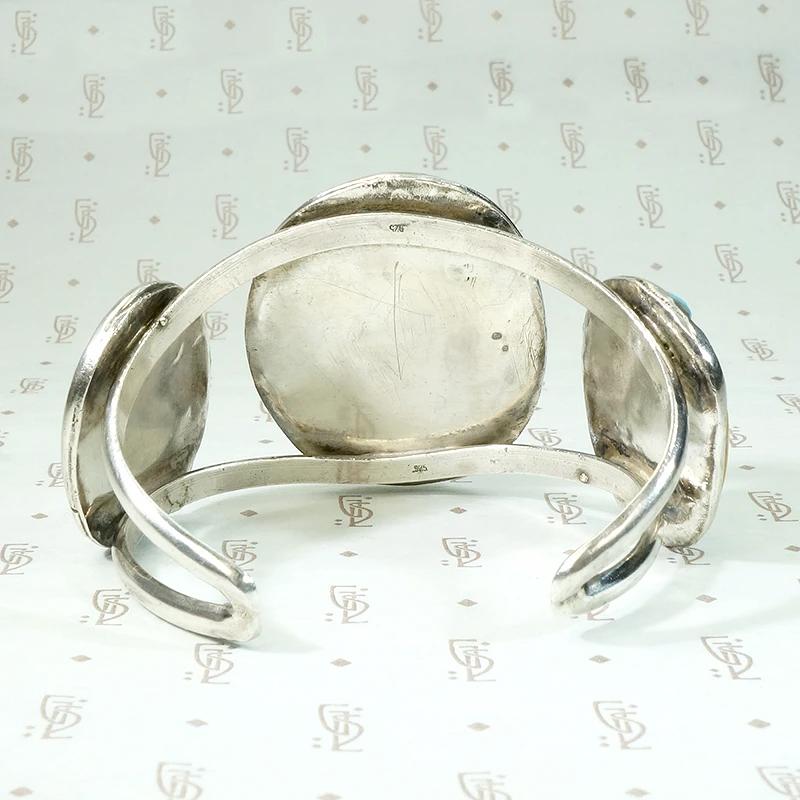 Radiant Mother of Pearl & Turquoise Inlay Cuff
