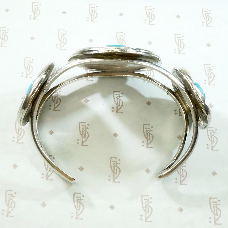 Radiant Mother of Pearl & Turquoise Inlay Cuff
