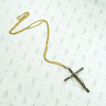 Modernist Crucifix in Two-Tone Gold