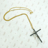 Modernist Crucifix in Two-Tone Gold