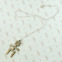 Brutalist Figural Pendant in Gold on Silver