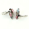 Signed Mazer Pink & Blue Fruit Salad Earrings