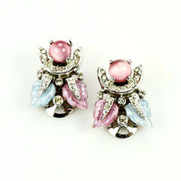 Signed Mazer Pink & Blue Fruit Salad Earrings