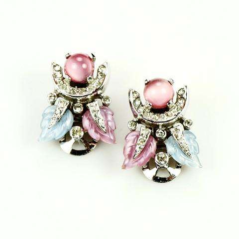 Signed Mazer Pink & Blue Fruit Salad Earrings
