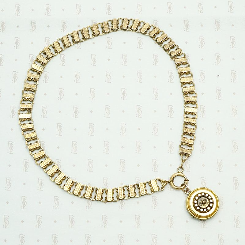 Dotty Gold Filled Book Chain and Locket