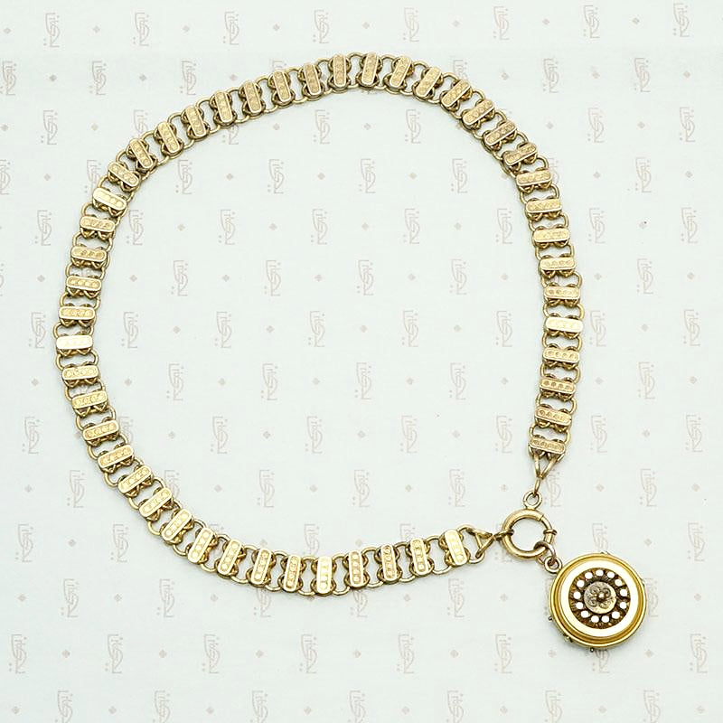 Dotty Gold Filled Book Chain and Locket