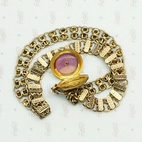 Dotty Gold Filled Book Chain and Locket. Locket interior view.