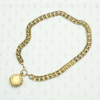 Dotty Gold Filled Book Chain and Locket. Back view.