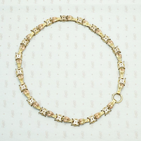 Victorian Chinoiserie Gold Filled Panel Chain