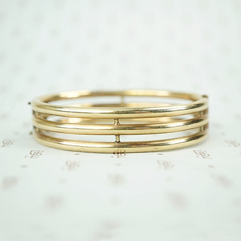 1900s Three Bar Gold Filled Bangle