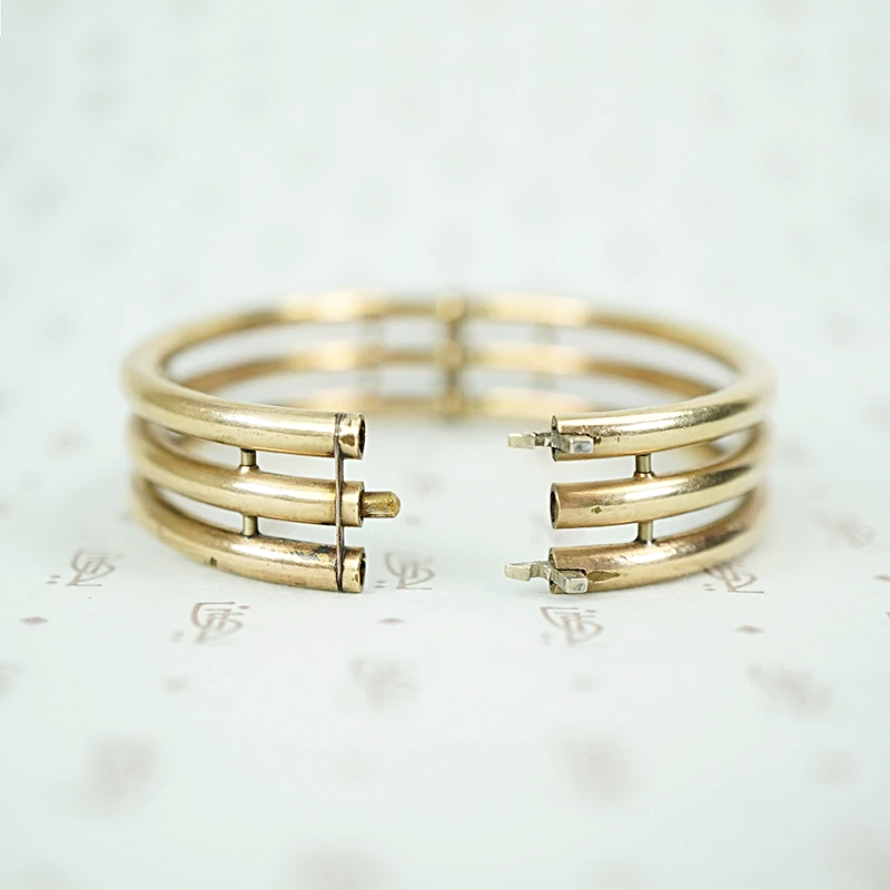 1900s Three Bar Gold Filled Bangle