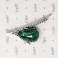 Modernist Silver and Azurite Brooch by Teppich