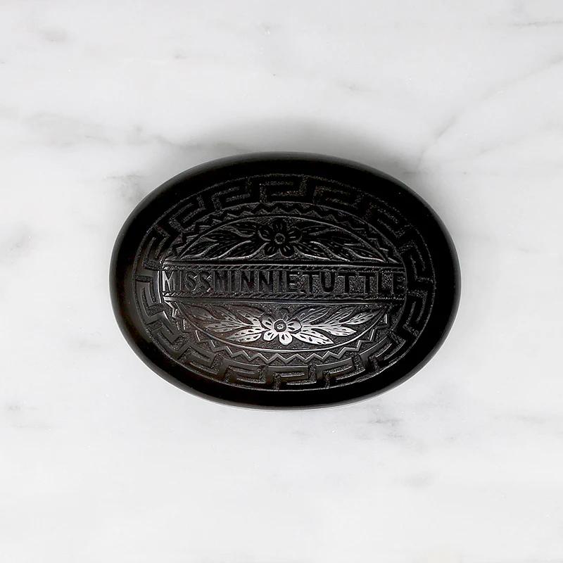 Miss Minnie Tuttle Jet Mourning Brooch