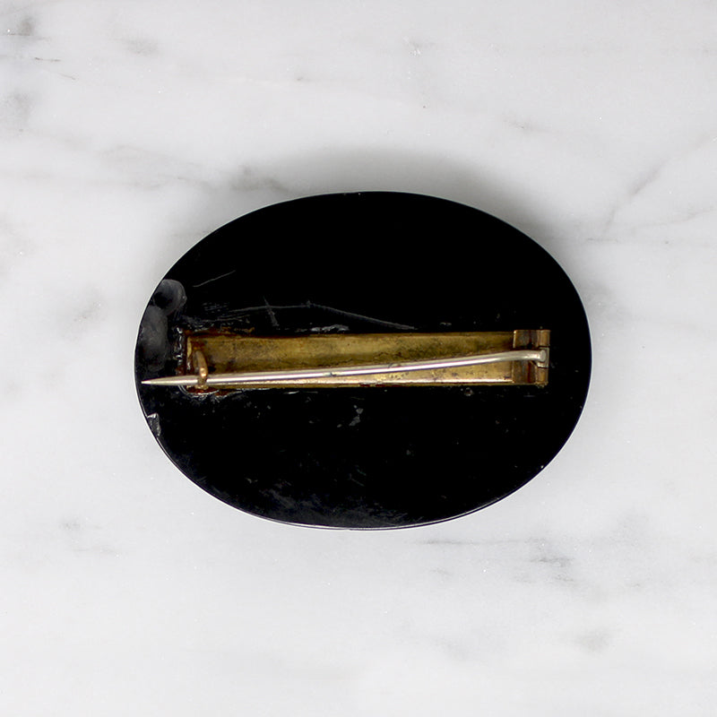 Miss Minnie Tuttle Jet Mourning Brooch