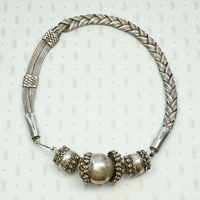 Elaborate Antique Woven Silver Chain Necklace