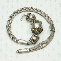 Elaborate Antique Woven Silver Chain Necklace