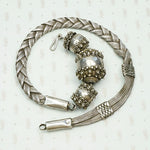 Elaborate Antique Woven Silver Chain Necklace