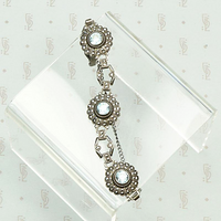 Sparkling Natural Blue Zircon and Marcasite Silver Bracelet