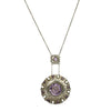 Circa 1910 Sterling and Amethyst Arts and Crafts Necklace - Gem Set Love
