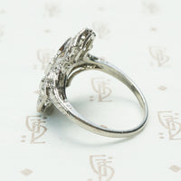 Stunning Platinum Filigree Diamond Edwardian Ring