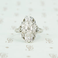 14k white gold and diamond knuckle ring