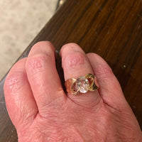 Midcentury Rosey Pink Kunzite Hug Ring