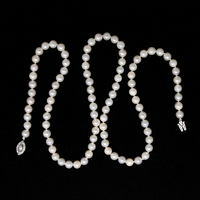 Dreamy Matinee Length Pearls with Platinum & Diamond Clasp