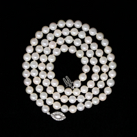 Dreamy Matinee Length Pearls with Platinum & Diamond Clasp