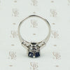 Intense Sapphire and Baguette Platinum Engagement Ring