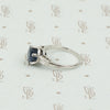 Intense Sapphire and Baguette Platinum Engagement Ring