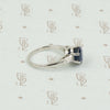 Intense Sapphire and Baguette Platinum Engagement Ring