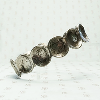 Distressed Silver Disc Brutalist Bracelet