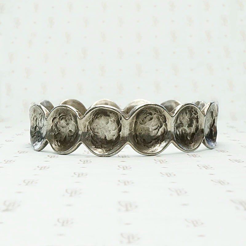 Distressed Silver Disc Brutalist Bracelet