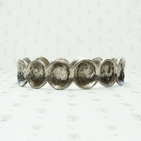 Distressed Silver Disc Brutalist Bracelet