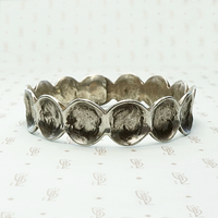 Distressed Silver Disc Brutalist Bracelet