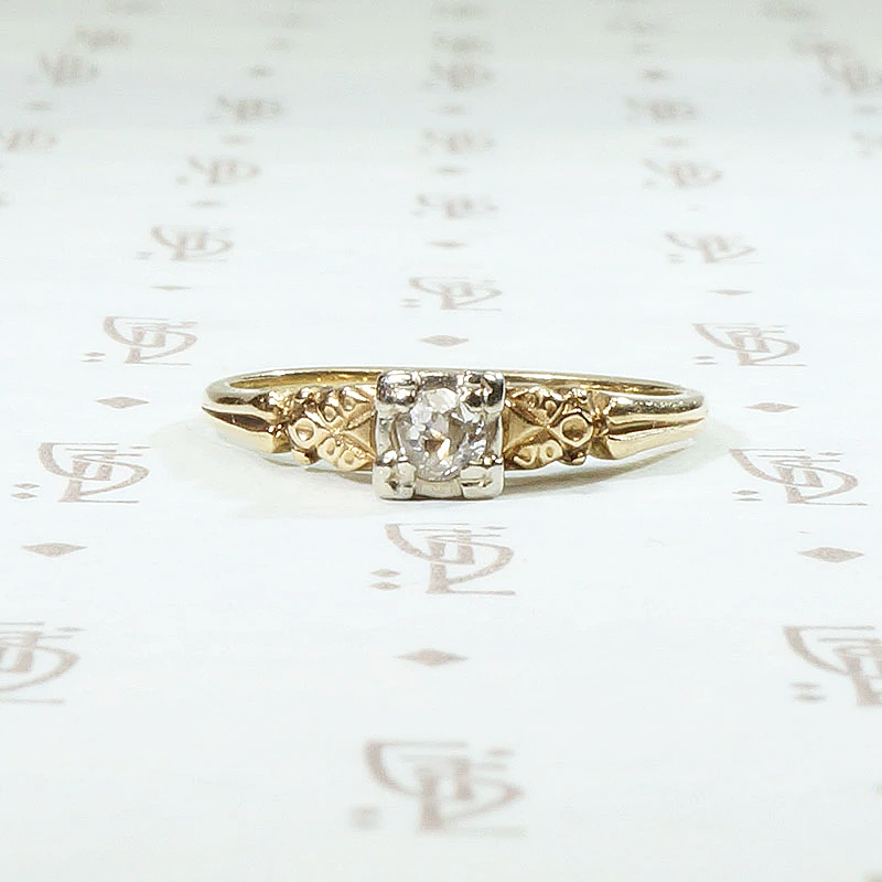 Sweetly Sculpted Flower & OMC Diamond Solitaire