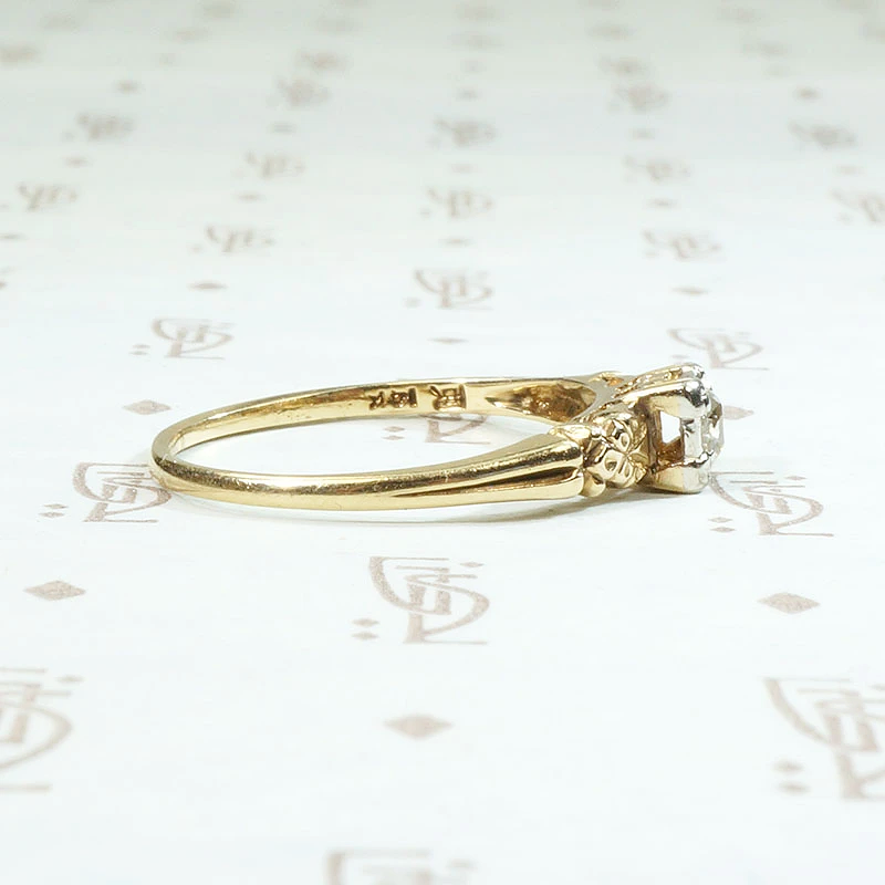 Sweetly Sculpted Flower & OMC Diamond Solitaire