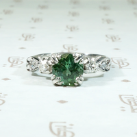 Sweetheart Green Tourmaline Engagement Ring