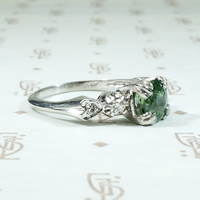 Sweetheart Green Tourmaline Engagement Ring