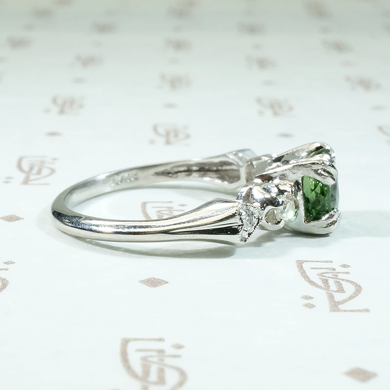 Sweetheart Green Tourmaline Engagement Ring